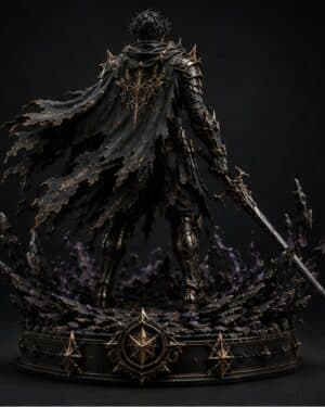 KAEL Black Warden premium statue back view