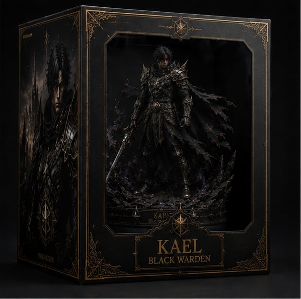 KAEL Black Warden premium statue other view