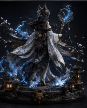 KAGURA Spirit of the Moon premium statue back view