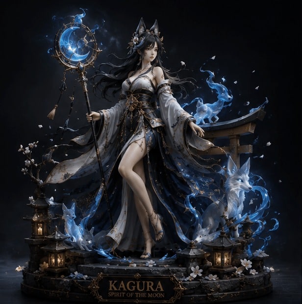 KAGURA Spirit of the Moon premium statue front view