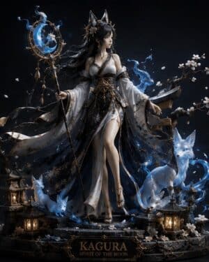 KAGURA Spirit of the Moon premium statue side view