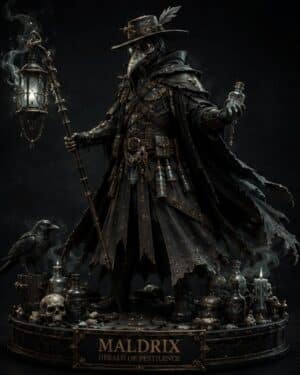 MALDRIX Herald of Pestilence premium statue front view