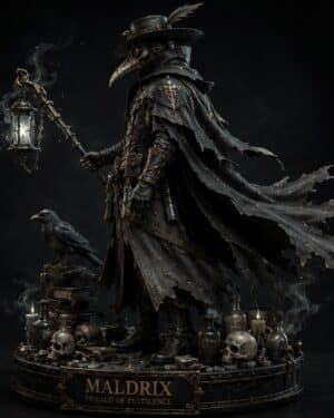 MALDRIX Herald of Pestilence premium statue side view