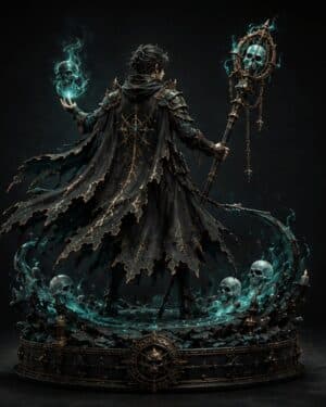 NECROS Soul Harvester premium statue back view