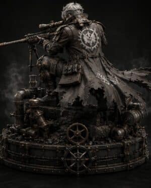 RAVEN Shadow Sniper premium statue back view