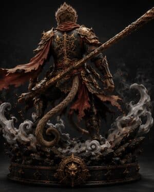 Sun Wukong Monkey King premium statue back view