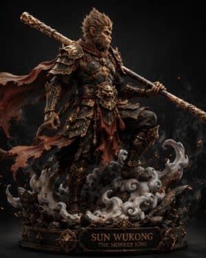 Sun Wukong Monkey King premium statue side view