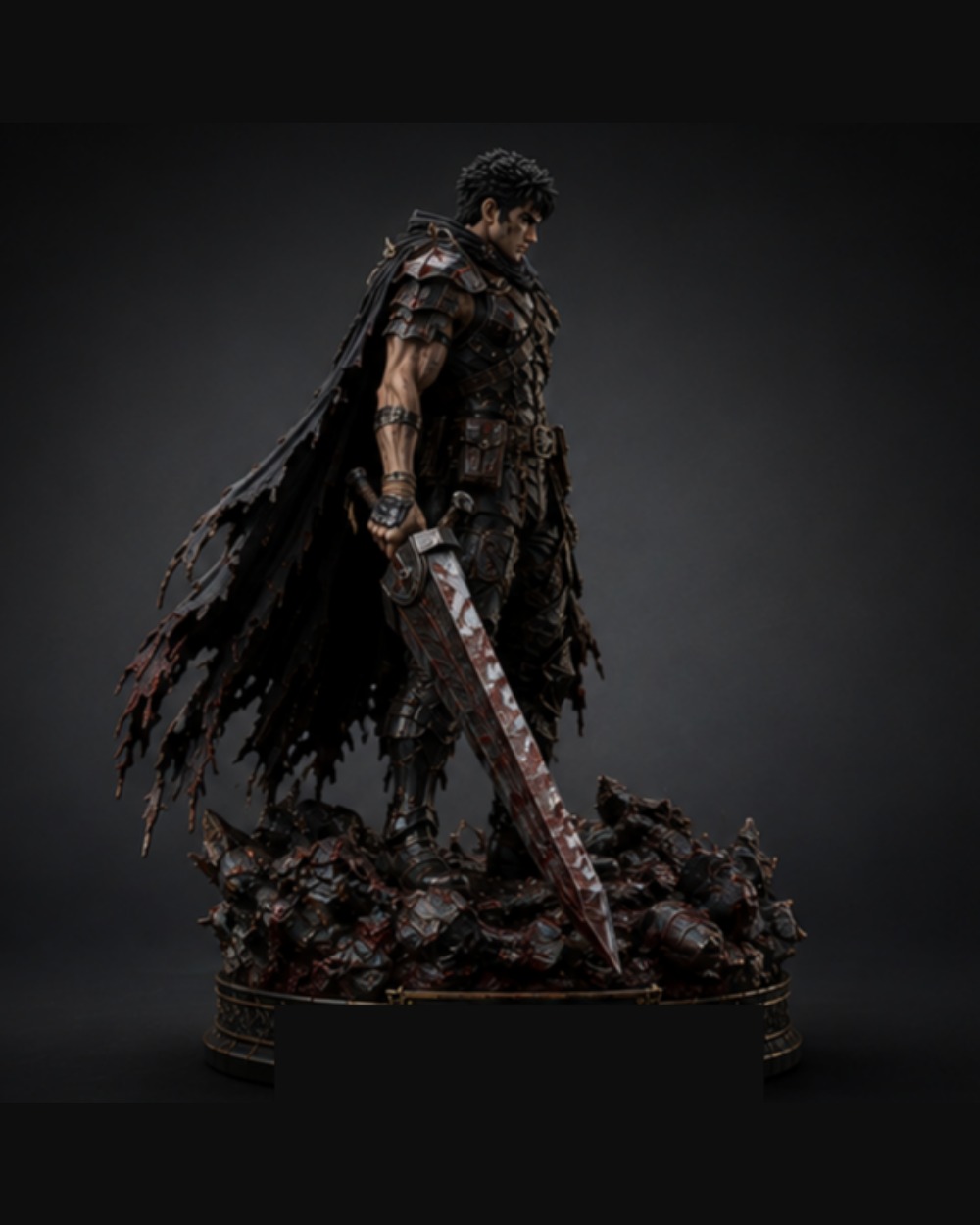 The Black Swordsman 1/6 scale premium collectible statue, back view