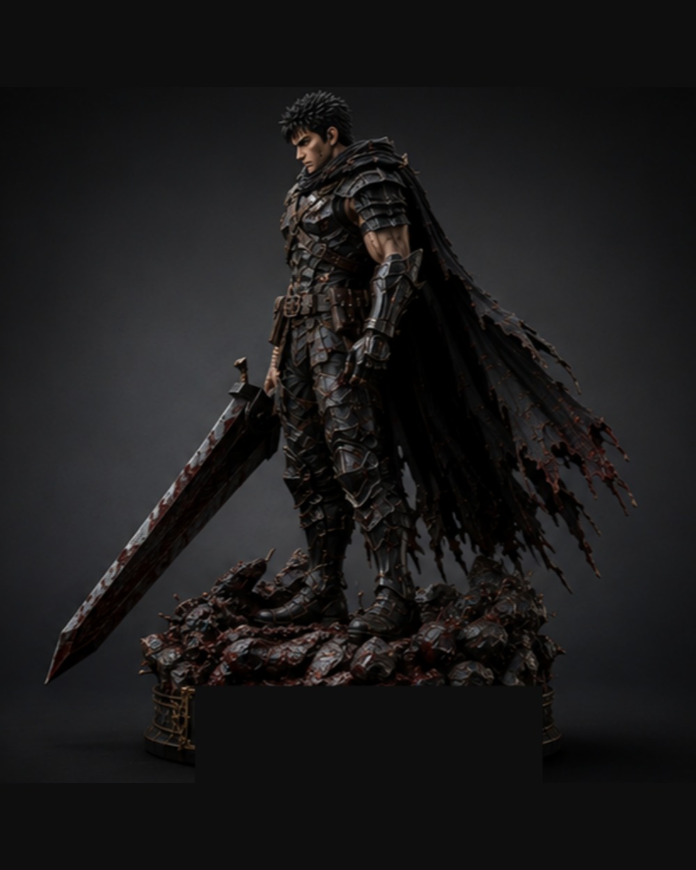 The Black Swordsman 1/6 scale premium collectible statue, hero angle