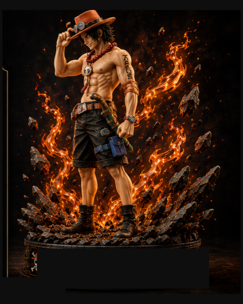The Flame Fist premium 1/6 scale polystone collectible statue, side 45-degree view