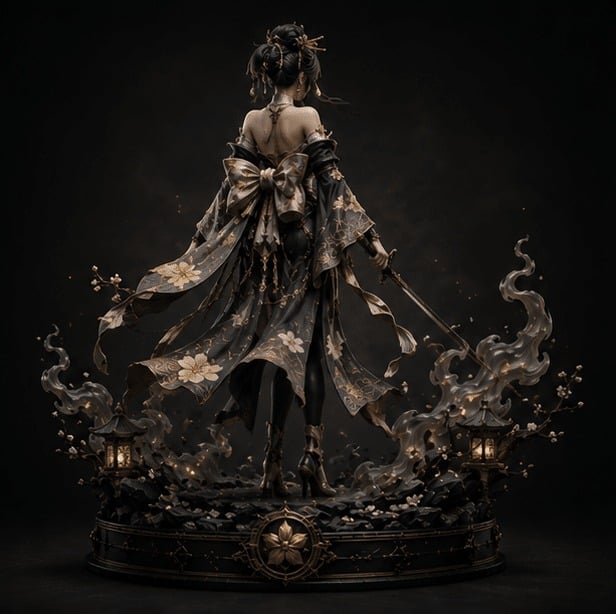 YUKI Shadow Dancer premium statue back view